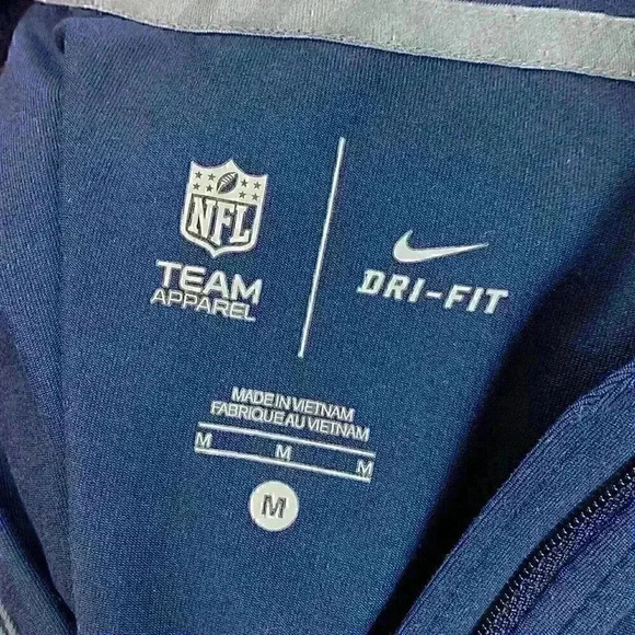 Los Angeles LA Rams Track Jacket Nike Dri Fit NFL 1/4 Zip Blue Yellow Size M - Picture 6 of 7